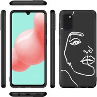 imoshion Coque Design Samsung Galaxy A41 - Visage abstrait - Blanc