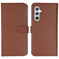 Selencia Étui portefeuille en cuir véritable Samsung Galaxy A54 (5G) - Marron clair