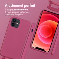 imoshion Coque arrière Color avec cordon amovible et MagSafe Apple iPhone 12 (Pro) - Raspberry