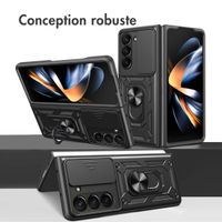 imoshion Coque arrière Rugged avec anneau Samsung Galaxy Z Fold 5 - Noir