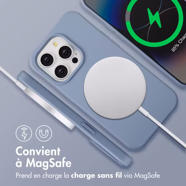 imoshion Coque arrière Color avec cordon amovible et MagSafe Apple iPhone 14 Pro - Ash Blue