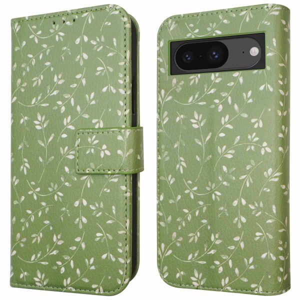 imoshion Étui de téléphone portefeuille Design Google Pixel 8a - Green Flowers