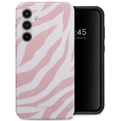 Selencia Coque arrière Vivid Samsung Galaxy A55 - Colorful Zebra Old Pink