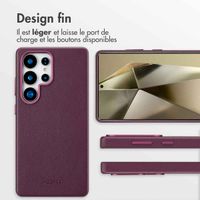 Accezz Coque arrière en cuir avec Magsafe Samsung Galaxy S25 Ultra - Heath Purple