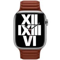 Apple Leather Link Apple Watch Series 1-10 / SE / Ultra (2) - 42/44/45/46/49 mm - Taille M/L - Umber