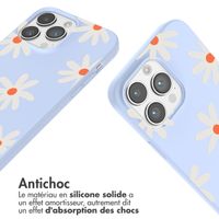 imoshion Coque design en silicone avec cordon Apple iPhone 14 Pro Max - Lila Flower Distance