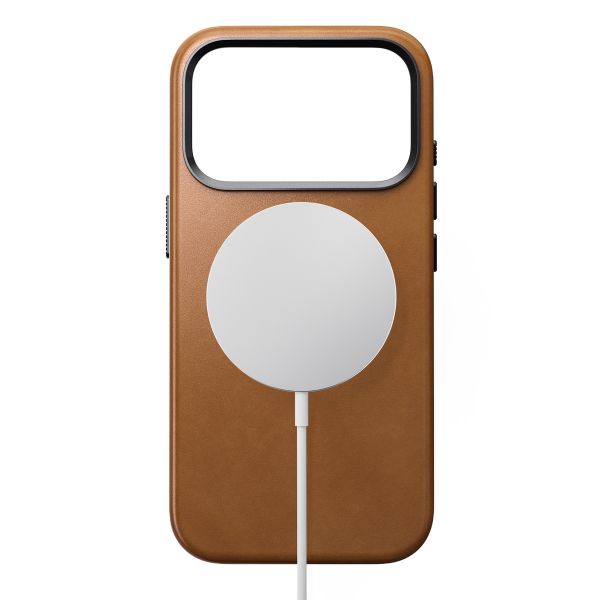 Nomad Coque arrière Traditional Leather avec MagSafe Apple iPhone 17 Pro - English Tan