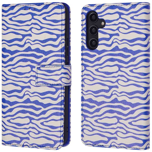 imoshion ﻿Étui de téléphone portefeuille Design Samsung Galaxy A14 (5G/4G) - White Blue Stripes