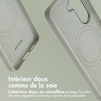 Accezz Coque arrière en cuir avec MagSafe Samsung Galaxy S26 - Light Grey