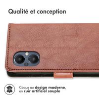 imoshion Étui de téléphone portefeuille Luxe Oppo Reno8 Lite - Brun