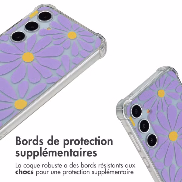 imoshion Coque Design avec cordon Samsung Galaxy A55 - Tropical Violet Flowers Connect