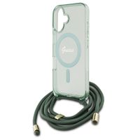 Guess Coque MagSafe IML avec crossbody cord iPhone 16 - Vert