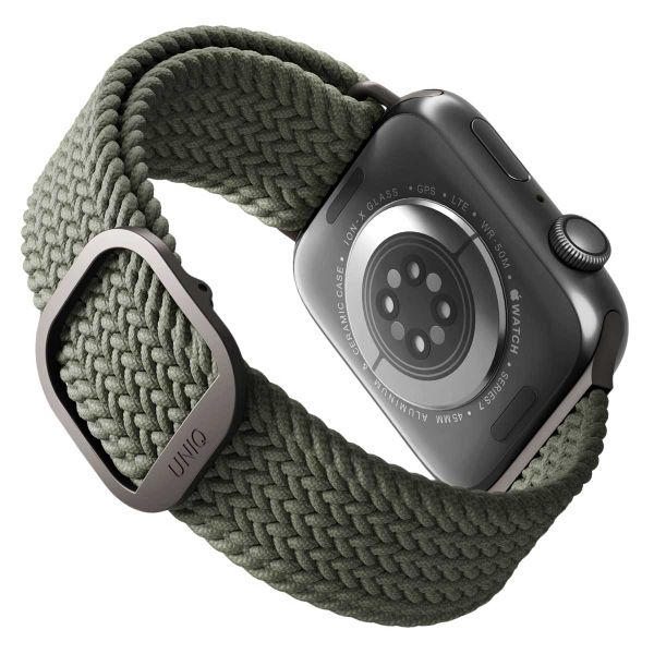 Uniq Bracelet tressé Aspen Apple Watch Series 1 á 10 / SE / Ultra (2) (44/45/46/49 mm) - Vert Cyprès