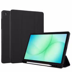 Accezz Coque tablette portefeuille Smart Silicone Samsung Galaxy Tab A11 Plus / A9 Plus - Noir