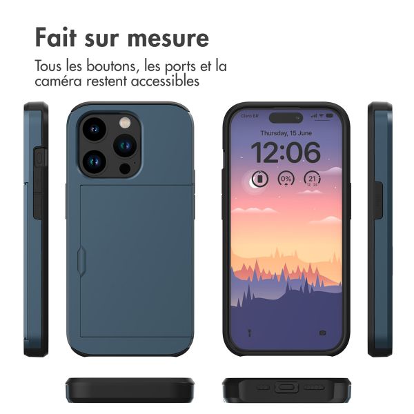 imoshion Coque arrière avec porte-cartes iPhone 15 Pro - Bleu foncé