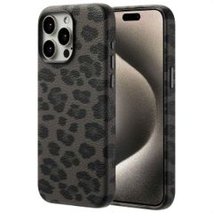 Selencia Coque Sabi imprimé panthère avec MagSafe Apple iPhone 15 Pro Max - Midnight Black
