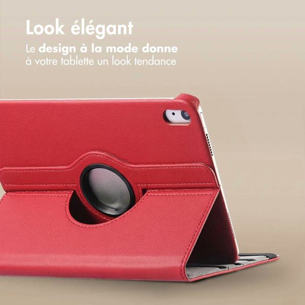 imoshion Coque tablette rotatif à 360° Apple iPad 11 (2025) 11 pouces A16 / iPad 10 (2022) 10.9 pouces - Rouge foncé