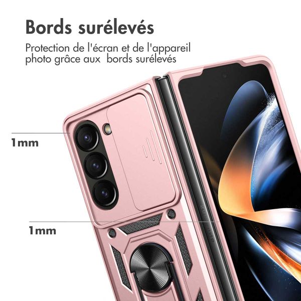 imoshion Coque Arrière Rugged avec anneau Samsung Galaxy Z Fold 5 - Rose Dorée