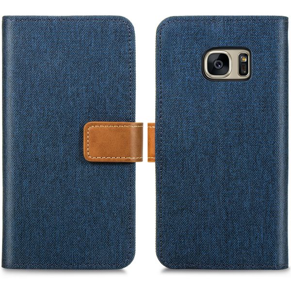imoshion Étui de téléphone portefeuille Canvas Luxe Galaxy S7 - Bleu