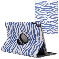 imoshion Coque tablette Design rotatif à 360° Apple iPad 9 (2021) 10.2 pouces / iPad 8 (2020) 10.2 pouces / iPad 7 (2019) 10.2 pouces - White Blue Stripes