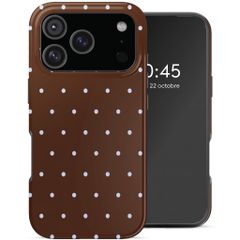 Selencia Coque arrière Vivid avec MagSafe Apple iPhone 17 Pro - Happy Dots Chocolate