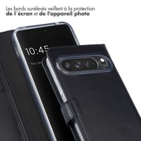 Selencia Étui portefeuille en cuir véritable Google Pixel 9 Pro XL - Noir