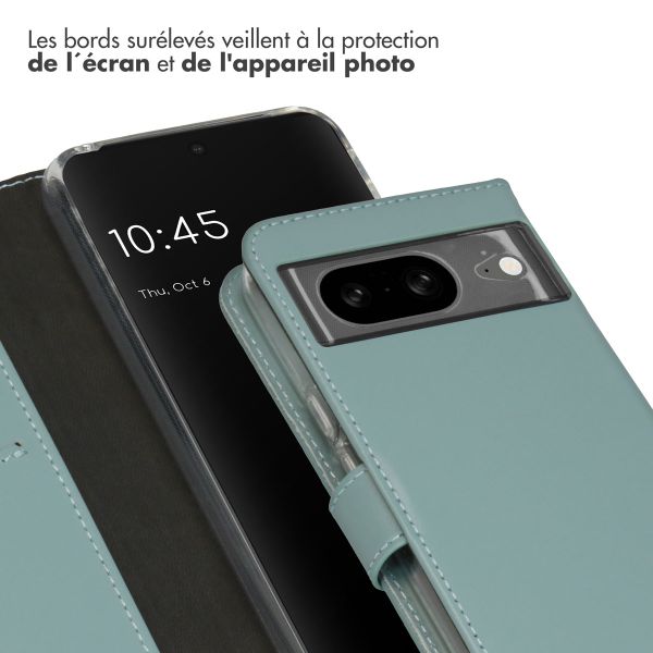 Selencia Étui portefeuille en cuir véritable Google Pixel 8 - Air Blue