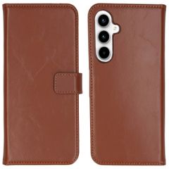 Selencia Étui portefeuille en cuir véritable Samsung Galaxy A35 - Marron clair