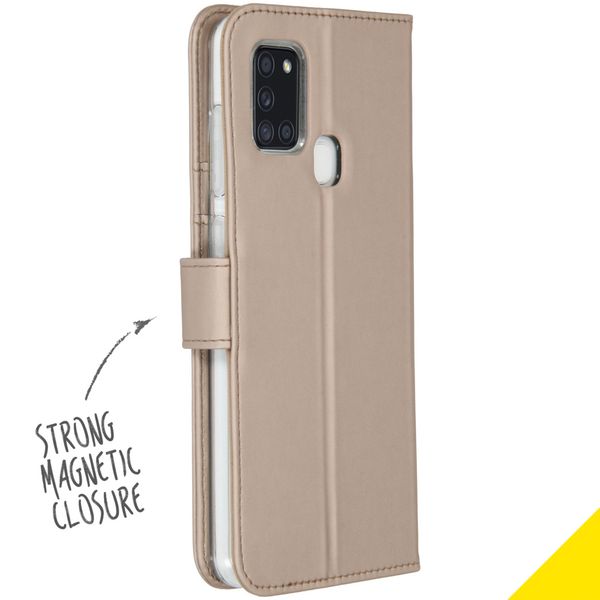 Accezz Étui de téléphone Wallet Samsung Galaxy A21s - Dorée