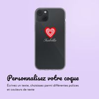 Coque personnalisée avec un cœur iPhone 14 - Transparent