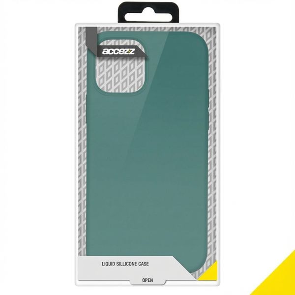 Accezz Coque Liquid Silicone Apple iPhone 12 (Pro) - Vert foncé