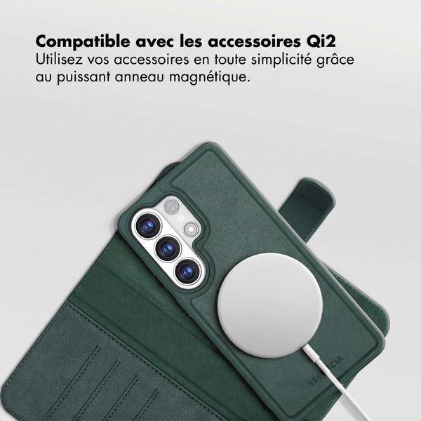 Selencia Étui portefeuille amovible Olyn avec MagSafe Samsung Galaxy S26 Ultra - Vert