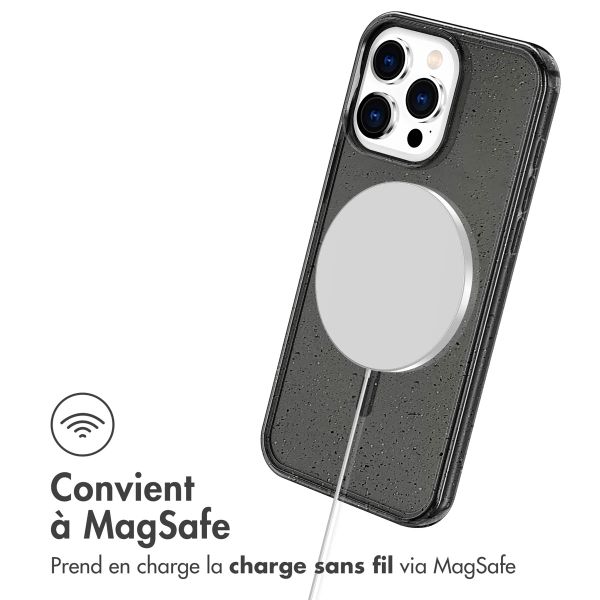 imoshion Coque Pailletée avec MagSafe Apple iPhone 15 Pro Max - Glitter Noir