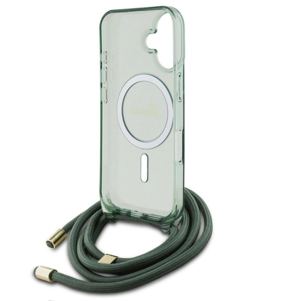 Guess Coque MagSafe IML avec crossbody cord iPhone 16 - Vert