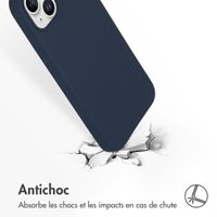 Accezz Coque Liquid Silicone iPhone 15 Plus - Bleu foncé