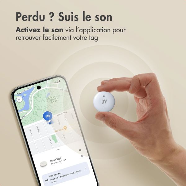 imoshion Wireless Tag - Tracker Bluetooth pour Android - 2 pack - Blanc