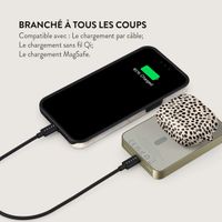 Burga Powerbank magnétique 5 000 mAh - MagSafe et Qi2 - Latte aux amandes / Or