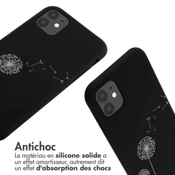 imoshion Coque design en silicone avec cordon Apple iPhone 11 - Dandelion Black