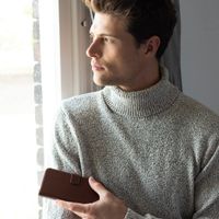 Selencia Étui portefeuille en cuir véritable Apple iPhone 12 Pro Max - Marron