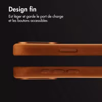 Accezz Coque MagSafe en cuir vintage Apple iPhone 15 Pro - Tabacco Cognac