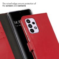 Selencia Étui de téléphone portefeuille en cuir véritable Samsung Galaxy A33 - Rouge