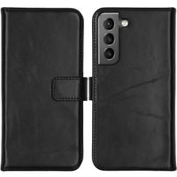 Selencia Étui portefeuille en cuir véritable Samsung Galaxy S22 - Noir