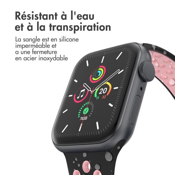 imoshion Bracelet sport⁺ Apple Watch Series 1 á 9 / SE (38/40/41 mm) | Series 10 / 11 (42 mm) - Taille M/L - Black Pink