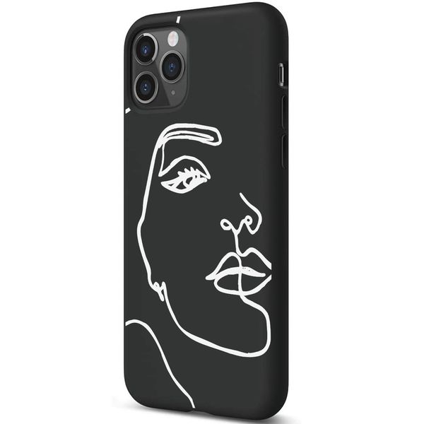 imoshion Coque Design iPhone 11 Pro - Visage abstrait - Blanc / Noir