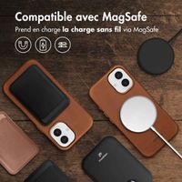 Accezz Coque MagSafe en cuir vintage Apple iPhone 16 - Tabacco Cognac