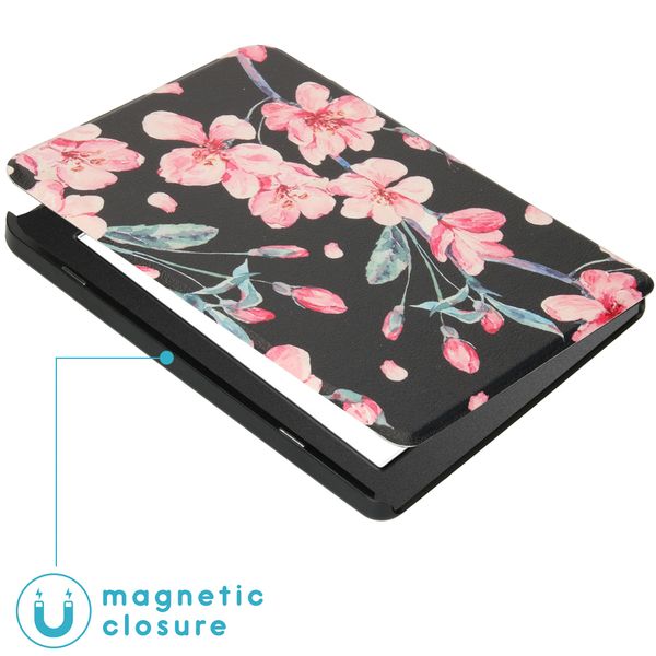 imoshion Design Slim Hard Case Sleepcover Tolino Page 2 - Blossom Watercolor Black