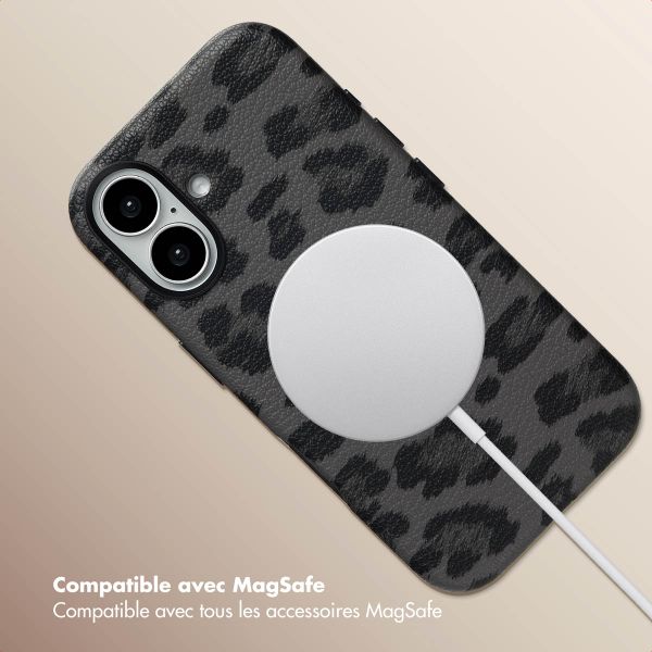Selencia Coque Sabi imprimé panthère avec MagSafe Apple iPhone 16 - Midnight Black