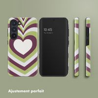 Selencia Coque arrière Vivid Tough Samsung Galaxy S23 - Double Hearts Plum Fern