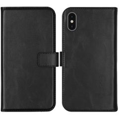 Selencia Étui portefeuille en cuir véritable Apple iPhone X / Xs - Noir