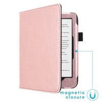 imoshion Étui de liseuse portefeuille en cuir végan Kobo Clara HD - Rose Doré